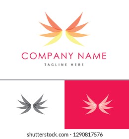 Simple Wings Gradient Vector logo