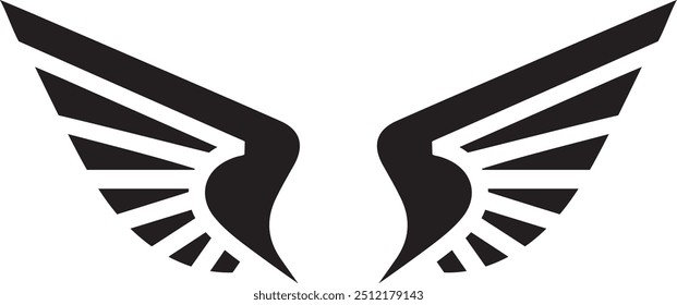 simple wings logo design icon