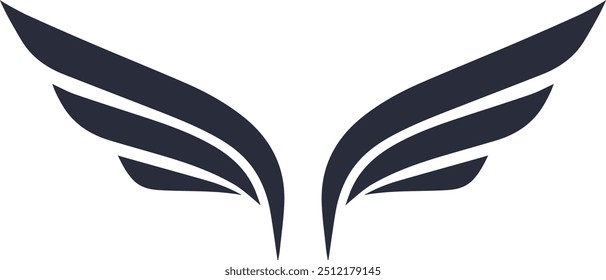 ícone de design de logotipo de asas simples