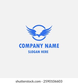 simple wings logo design template 