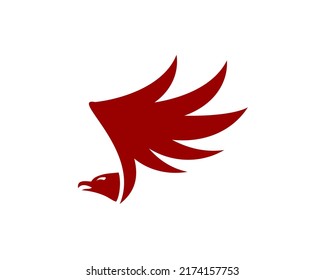 simple wings logo icon. eagle or bird wings. side view