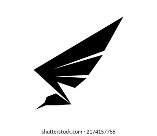 simple wings logo icon. eagle or bird wings. side view