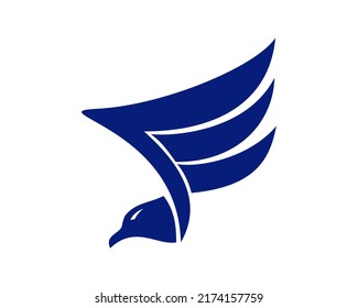 simple wings logo icon. eagle or bird wings. side view