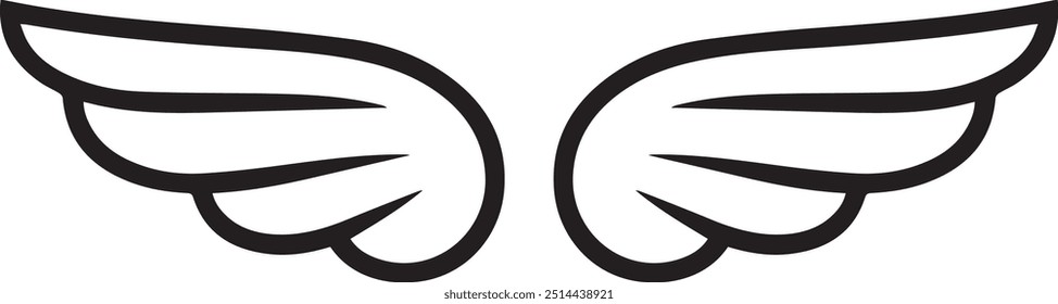 simple wings logo icon vector