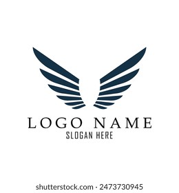 simple wings logo suitable for freedom, fly, company and business
