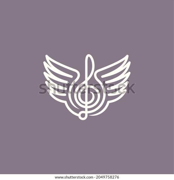 Simple Wings Music Logo Vector Illustration Stock Vector (Royalty Free