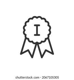 Icono de línea ganadora simple. Símbolo premium con estilo de trazo. Diseño del icono del ganador. Ilustración vectorial.