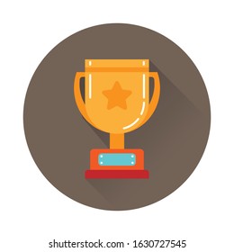 Simple winner's Cup icon in retro style. Vector illustration icons
