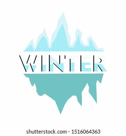 simple winter logo with an iceberg. with a simple and modern concept.