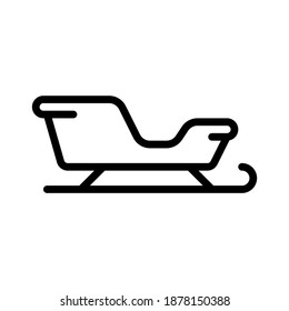 Simple Winter Santa Sleigh Icon Set With Line Style. 64 x 64 Pixel Perfect
