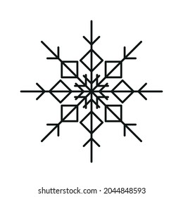 Sencillo icono del copo de nieve de invierno. Gran diseño para cualquier propósito. Ilustración vectorial aislada en fondo blanco.