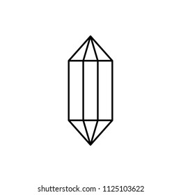 Simple wire framed diamond crystal black and white logo, vector