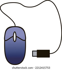 Simple wired mouse (purple) icon for PC