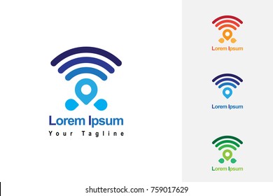 Simple Wireless Range Rounded Logo Designs