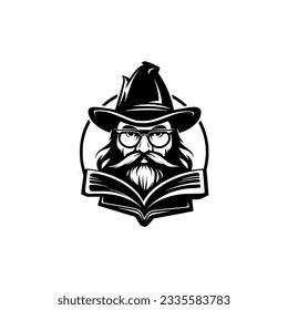 simple wizard school logo vector illustration template design