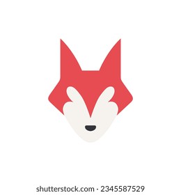 simple wolf head flat wild animal logo vector illustration template design