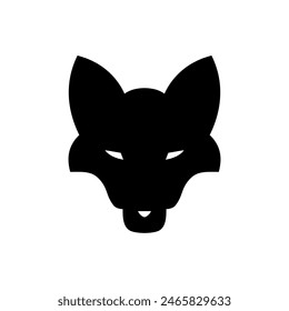 Simple wolf head icon isolated on white background.