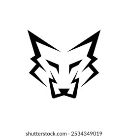 Simple Wolf Head line Art Illustration