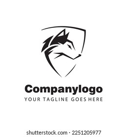 simple wolf head for logo company design