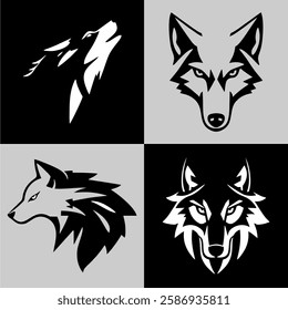 simple wolf head logo design