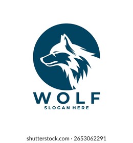 simple wolf head logo design vector. wolf wildlife logo template. animal wildlife logo icon