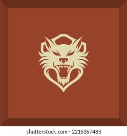 logotipo simple de cabeza de lobo para icono o símbolo