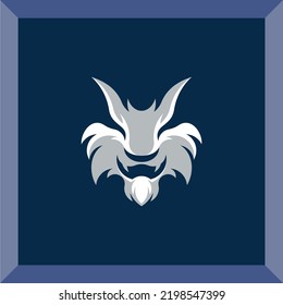 logotipo simple de cabeza de lobo para símbolo o icono