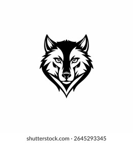 Simple Wolf Head Silhouette Design