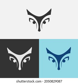 Simple Wolf head  vector illustration. Wolf head vector graphic emblem.