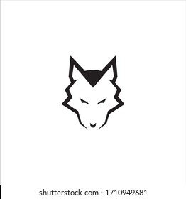 Simple Wolf Head Vector Line