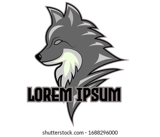 simple wolf icon gaming logo