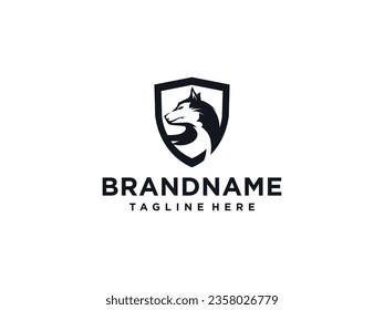 Simple Wolf logo design illustration. wolf logo vector design