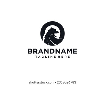 Simple Wolf logo design illustration. wolf logo vector design