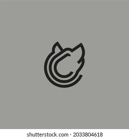 simple wolf logo with unique shape. vector illustration for logo or icon