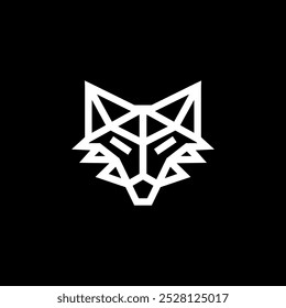 simple wolf outline geometric minimalist bold line wolf head logo vector