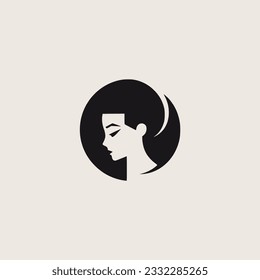 simple woman beauty manicure salon logo vector illustration template design