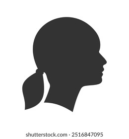 simple woman face side view silhouette vector illustration perfect for avatar isolated on white background