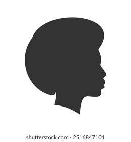 simple woman face side view silhouette vector illustration perfect for avatar isolated on white background