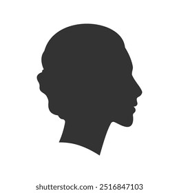 simple woman face side view silhouette vector illustration perfect for avatar isolated on white background