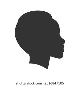 simple woman face side view silhouette vector illustration perfect for avatar isolated on white background