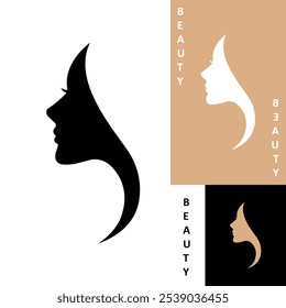Simple woman logo silhouette vector