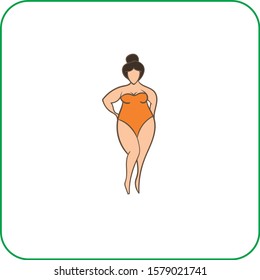 Simple Woman Plus Size Icon Vector