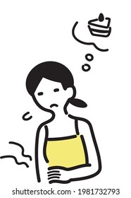 A simple woman stomach trouble decreases