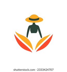 simple woman summer clothing brand logo vector illustration template design