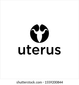 simple women uterus vector logo design