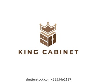 Simple Wood Cabinet Business Logo Design Template