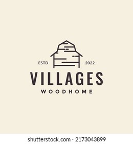 simple wood home village hipster logo design vector graphic symbol icon illustration creative idea