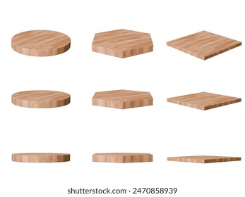 Simple wood podium contain 9 podiums