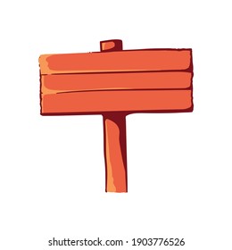 Simple Wood Sign Vector Cartoon