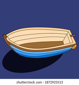 A simple wooden boat that does not use an engine